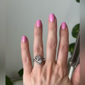 Size 5 Silver Ring with Clear Gemstone